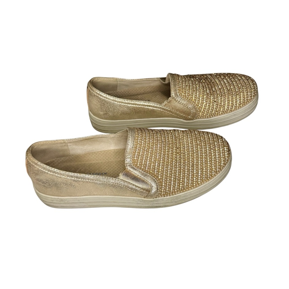 Skechers Street Golden Sparkly Slip-On Platform Sneakers Size 7 - Picture 4 of 7